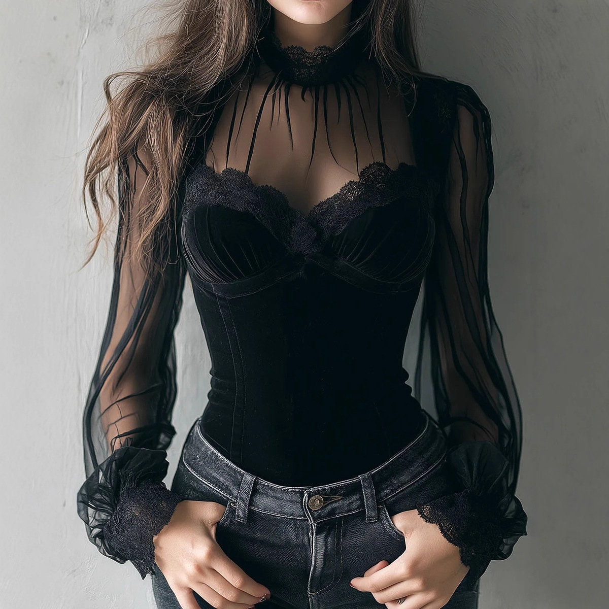 Elvira - Blouse élégante en Dentelle