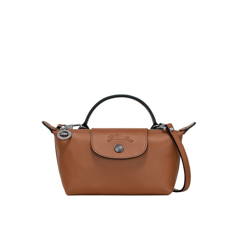 Mini sac Longchamp en cuir - Marron