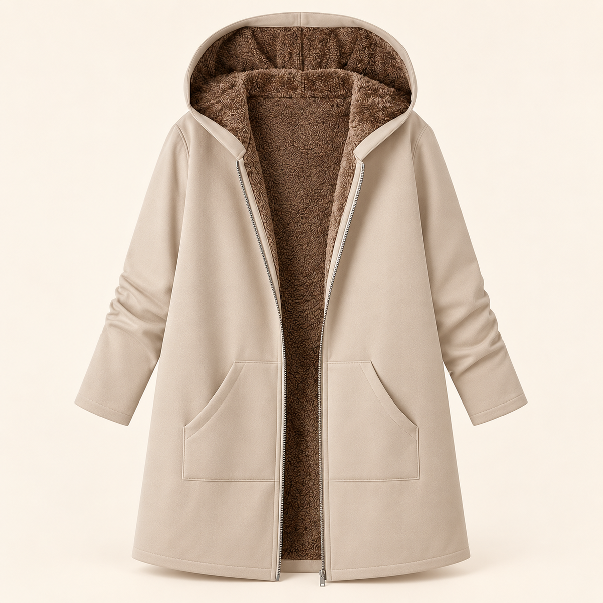 Evelyn™ | Manteau à capuche douillet en sherpa