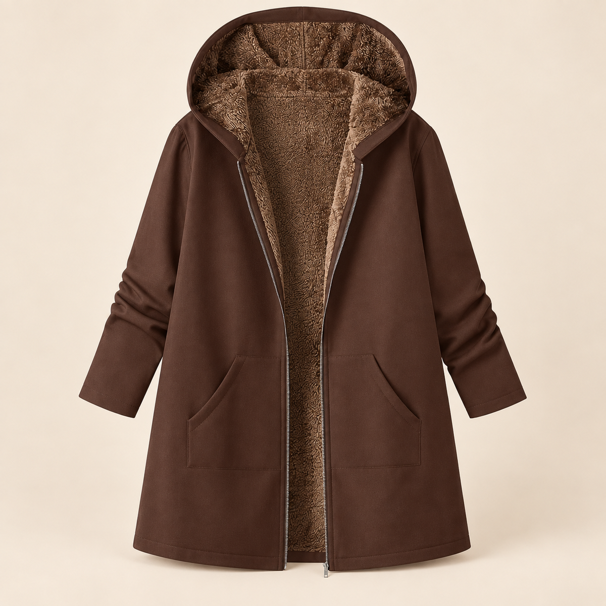 Evelyn™ | Manteau à capuche douillet en sherpa