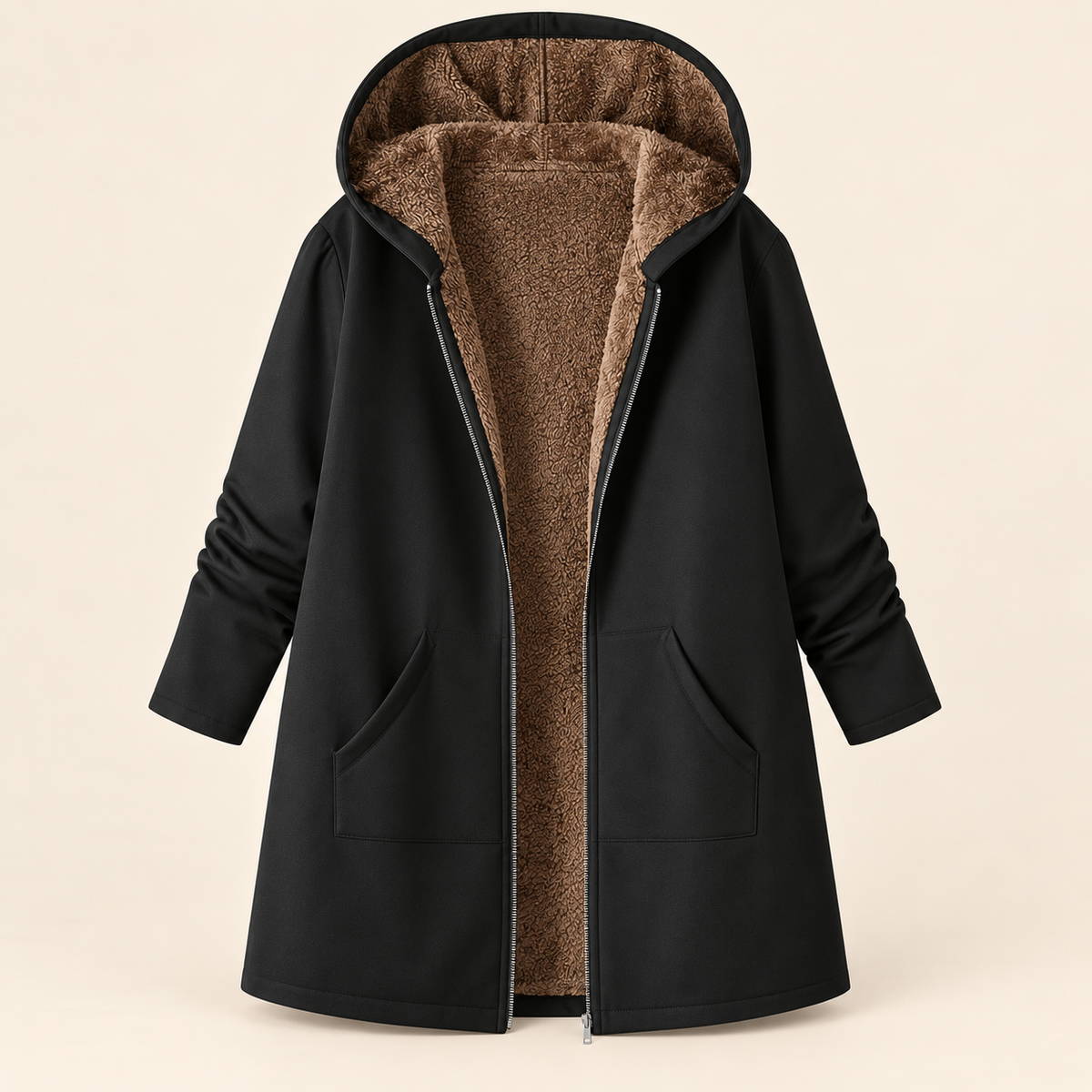 Evelyn™ | Manteau à capuche douillet en sherpa