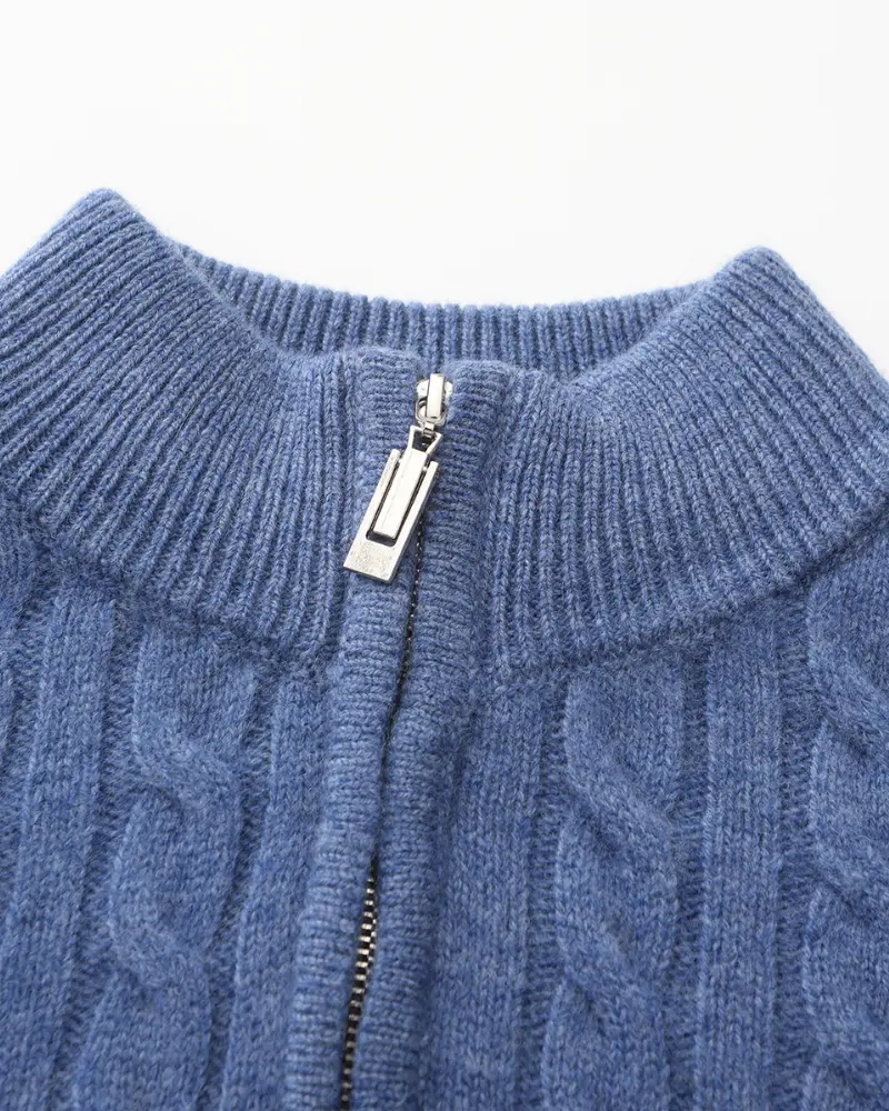 100% Cashmere Woven Half Zip Old Money