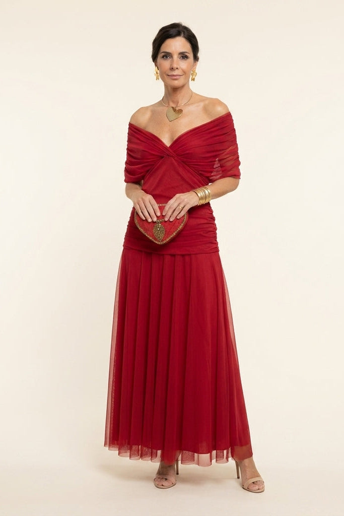Carlota™ | Robe longue drapée en tulle
