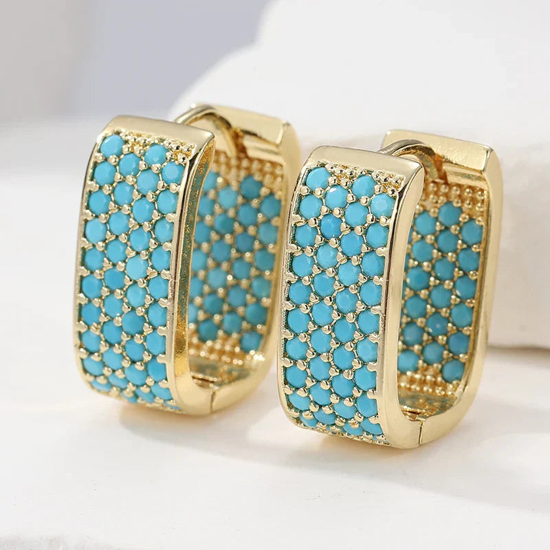 Créoles Turquoise Crush Dorées
