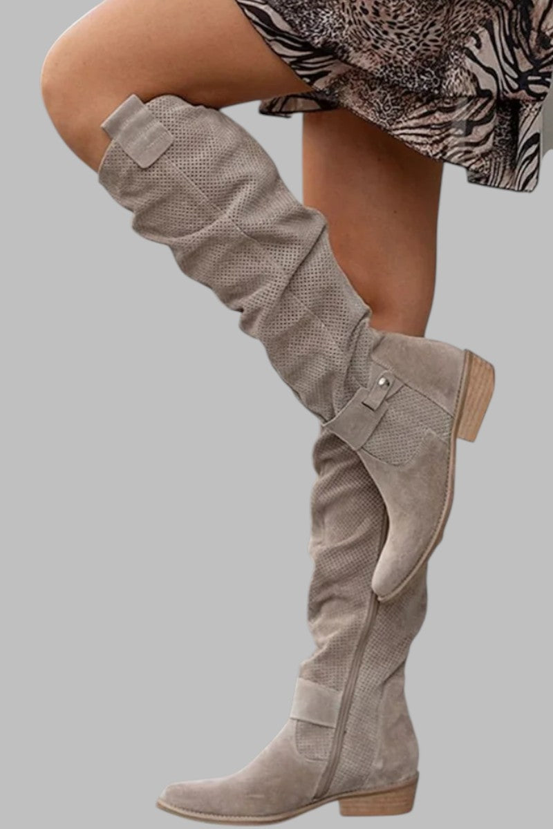 Janika | Bottes en Suède Vintage Montantes