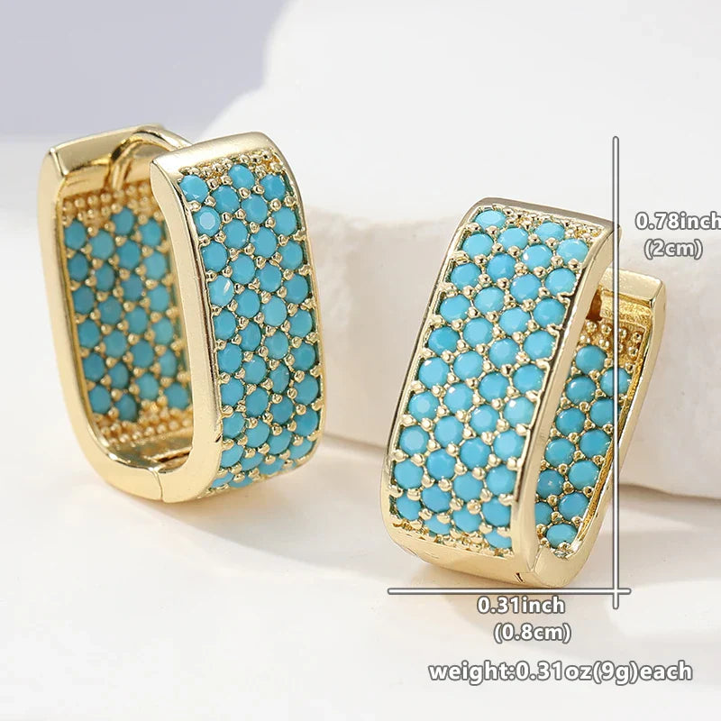 Créoles Turquoise Crush Dorées
