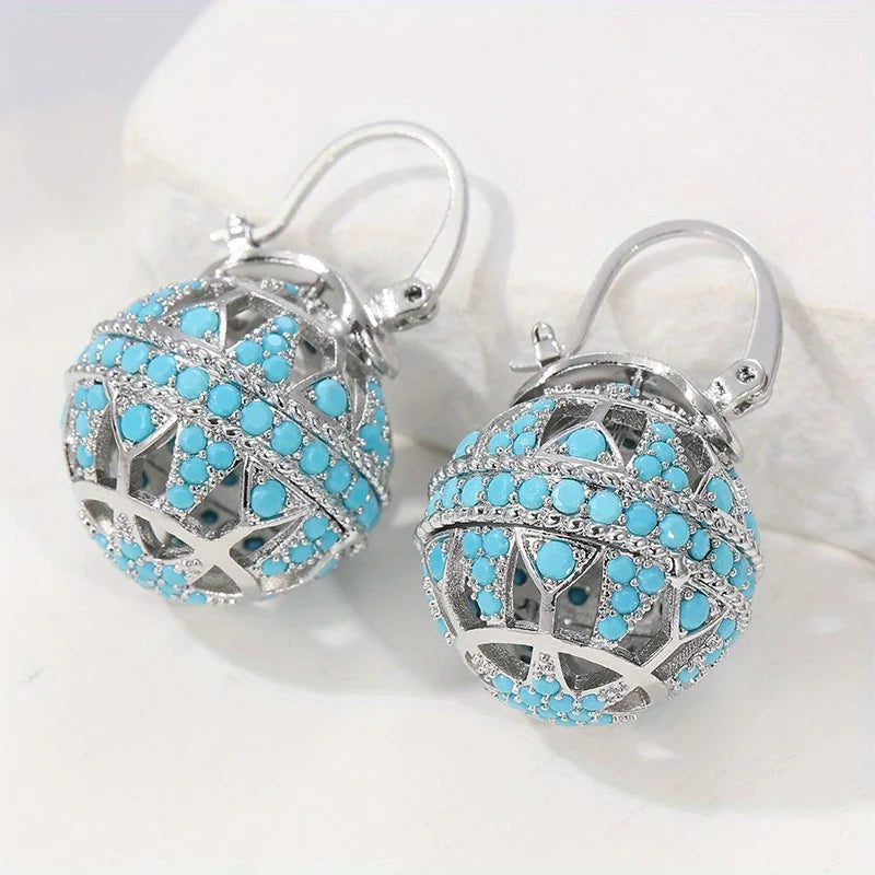 Boucles d'oreilles mandala turquoise doré