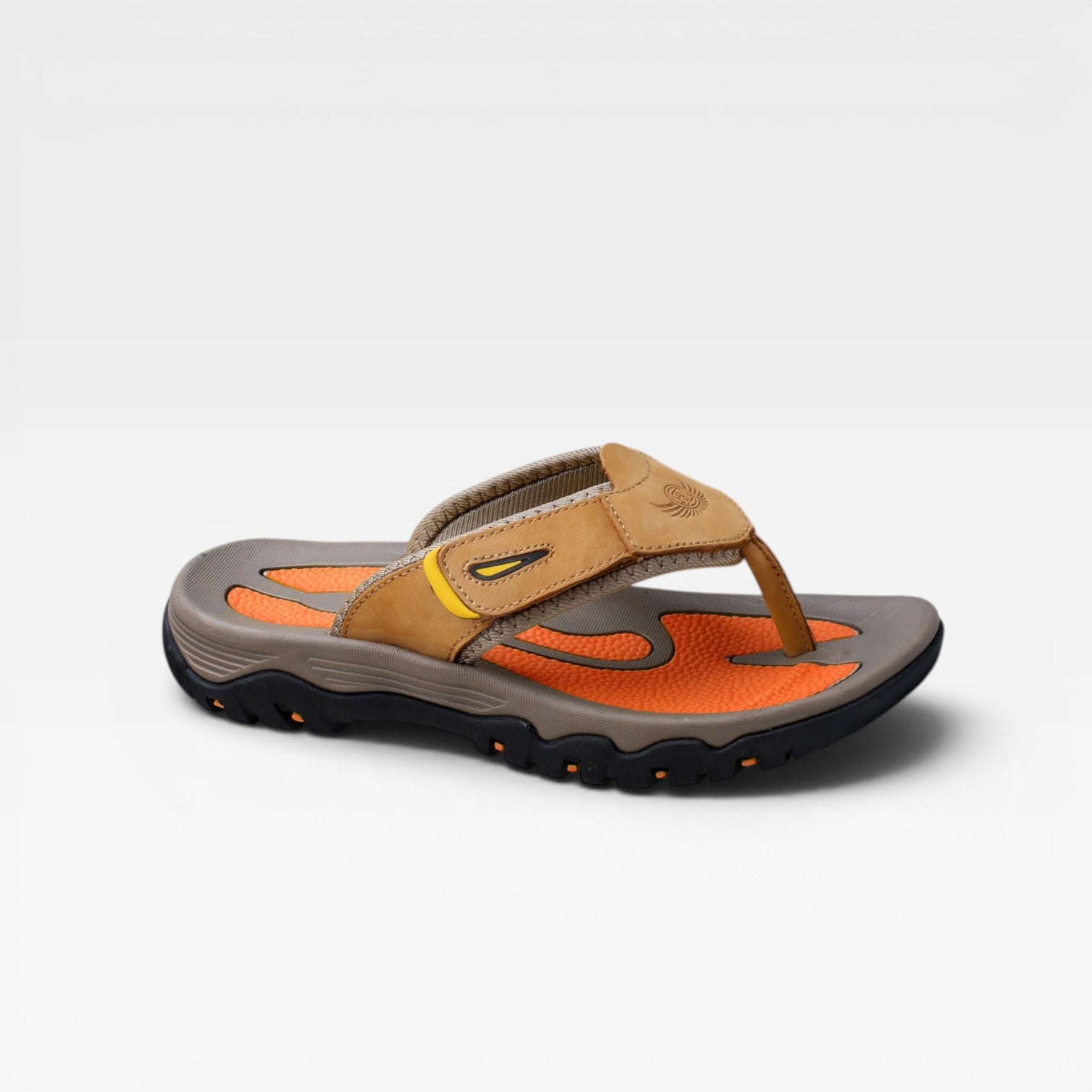 Sandales à entre-doigts en cuir de vachette pour hommes – Sandales confortables et rembourrées