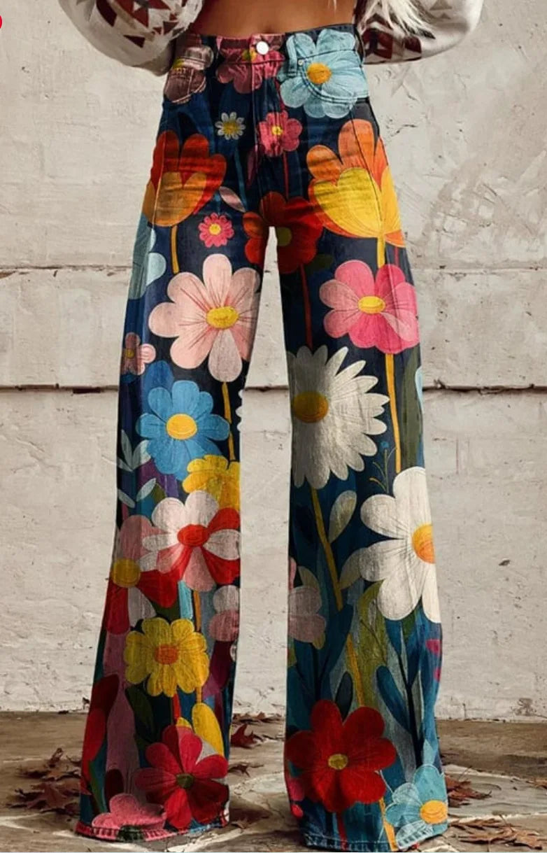 Azly - Elegante casual bloemenbroek