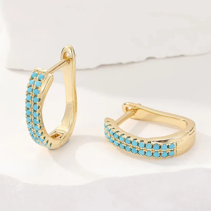 Créoles classiques turquoise