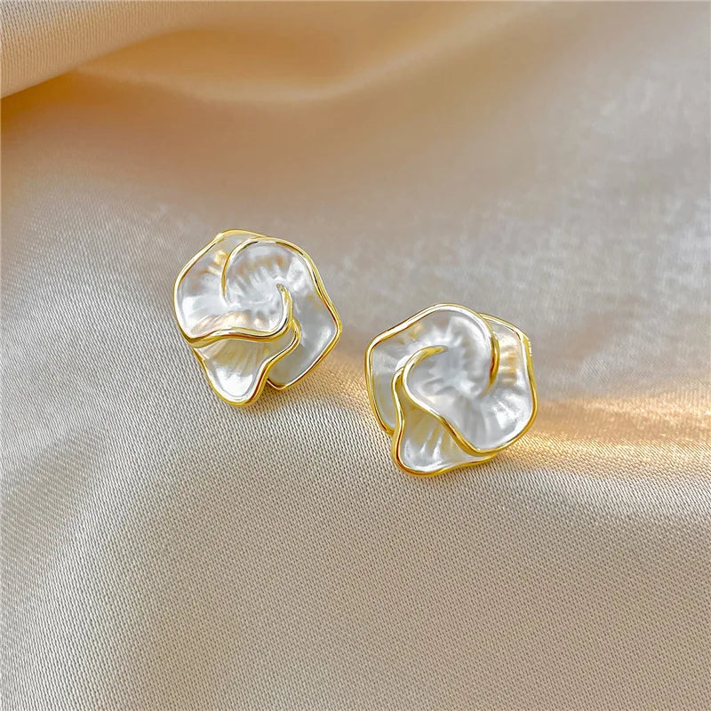 Boucles d'oreilles fleur perle