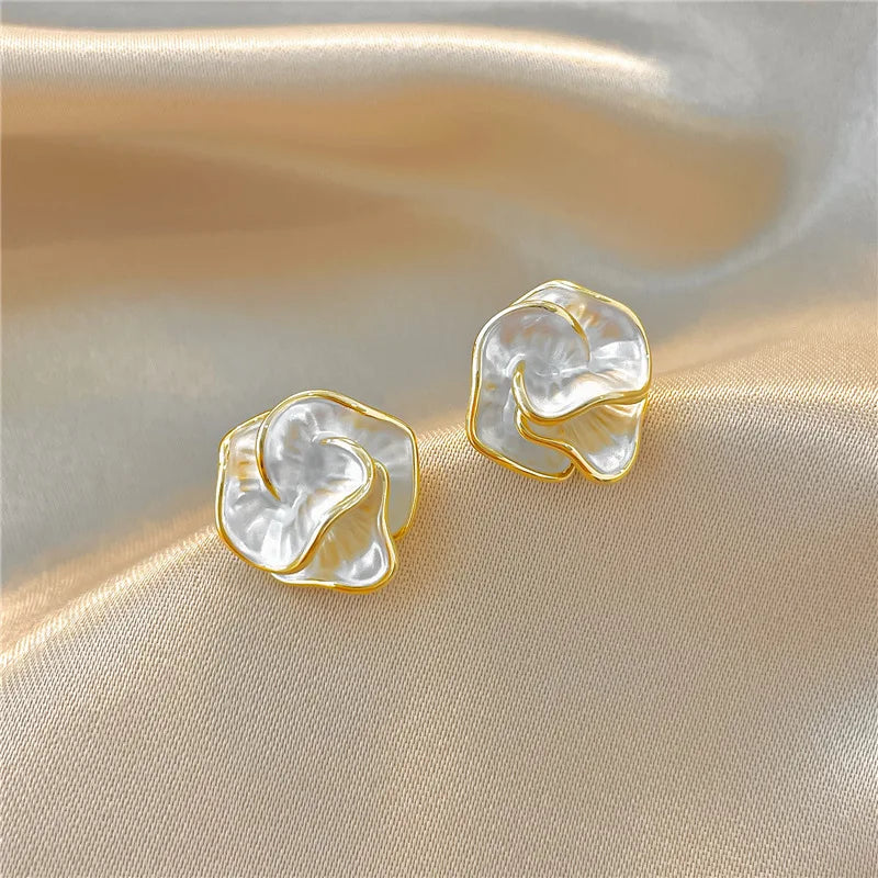 Boucles d'oreilles fleur perle