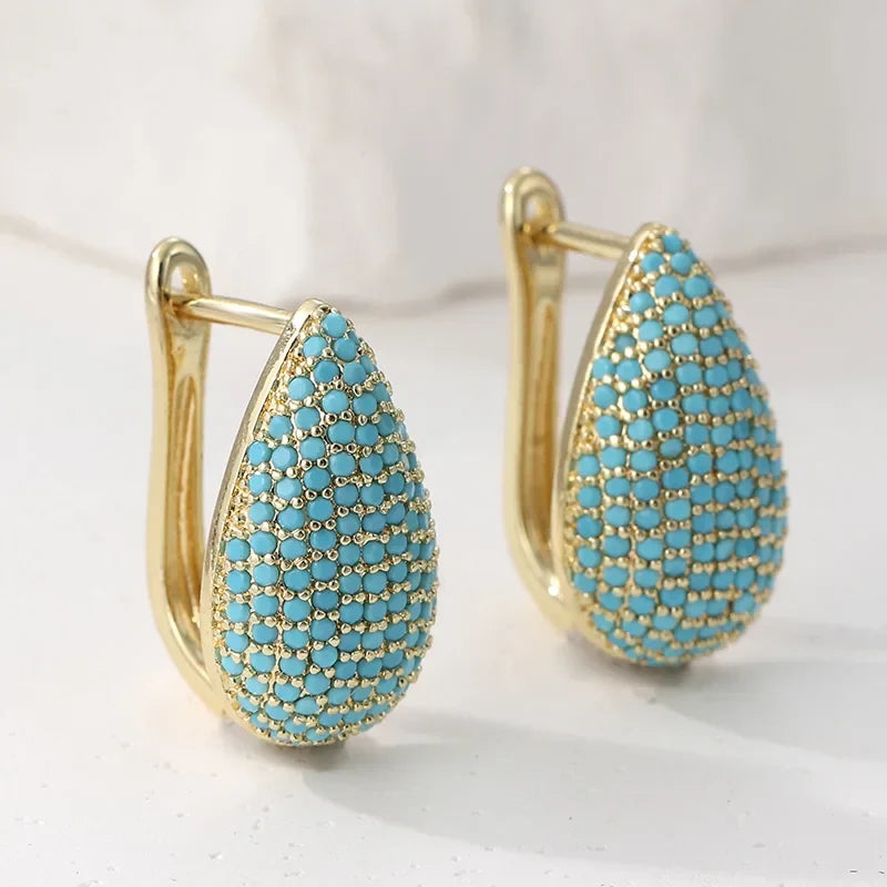 Boucles d'oreilles larmes turquoise