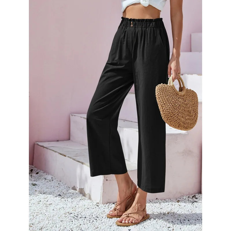 Soléa – Pantalon d'été Lin-Coton