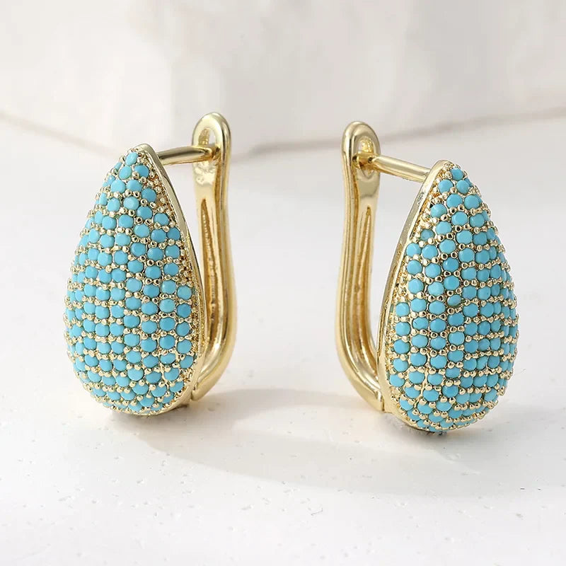 Boucles d'oreilles larmes turquoise