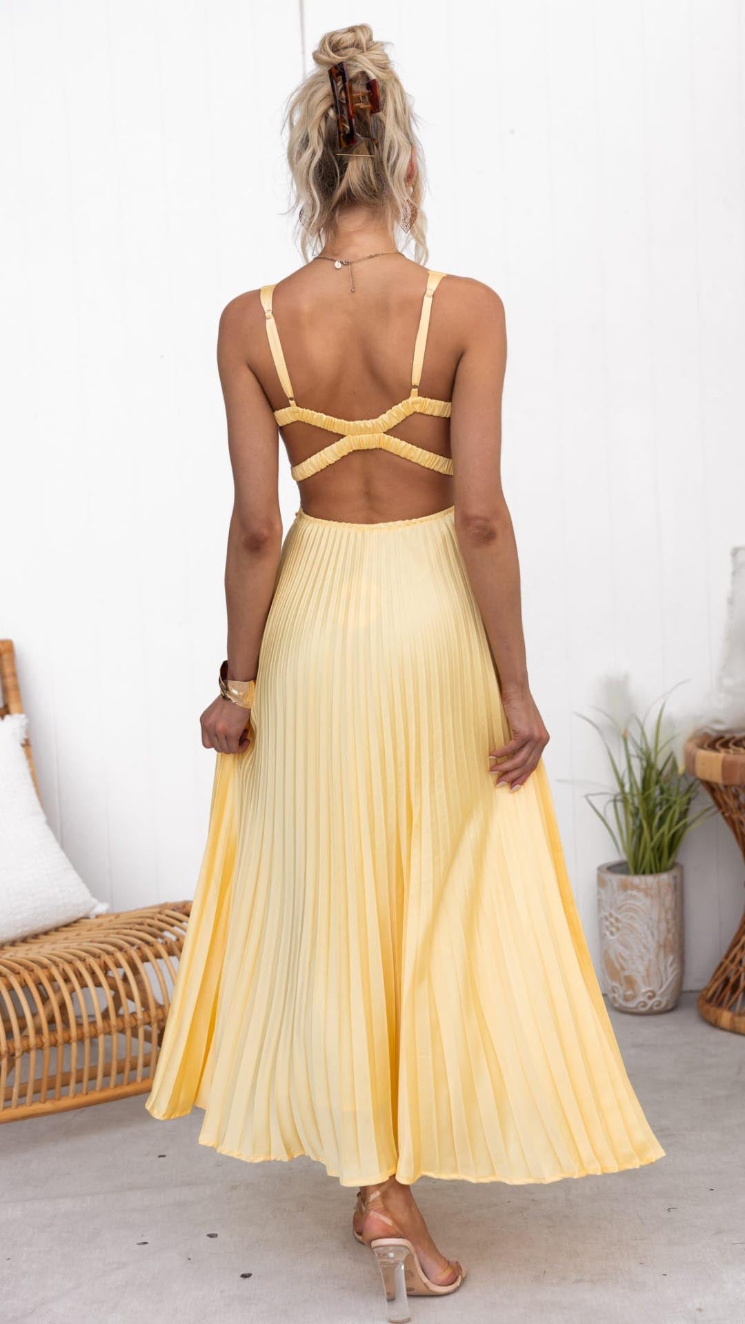 Aby - Élégante Robe Longue Plissée