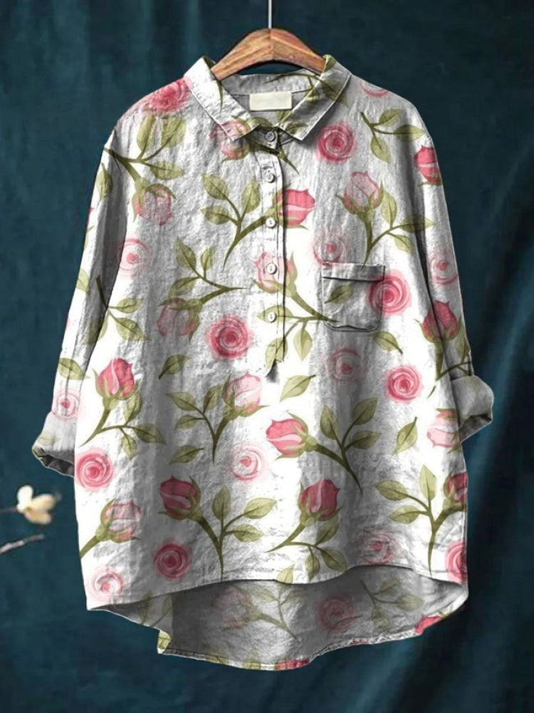 Lina | Chemise brodée de fleurs éclatantes