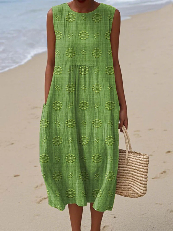Lucille | Robe Midi Broderie Rose