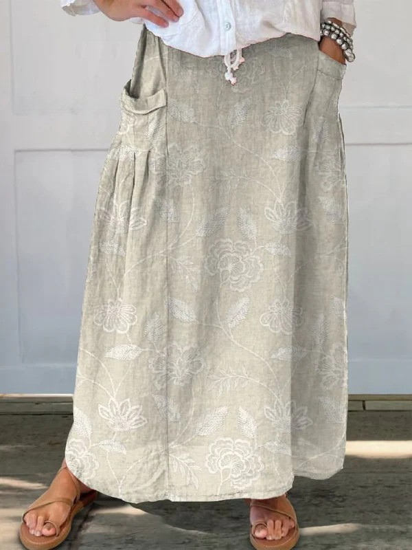 Dally™ | Jupe Vintage à Fleurs avec Taille Élastique et Poches