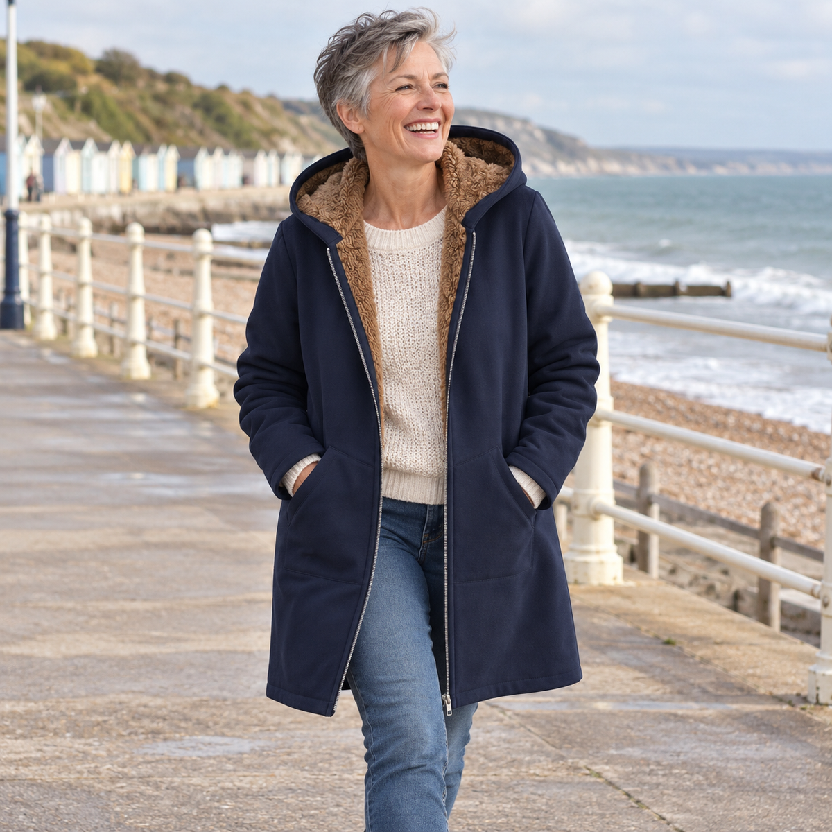 Evelyn™ | Manteau à capuche douillet en sherpa