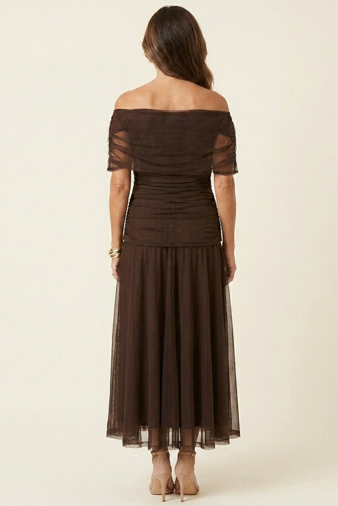 Carlota™ | Robe longue drapée en tulle