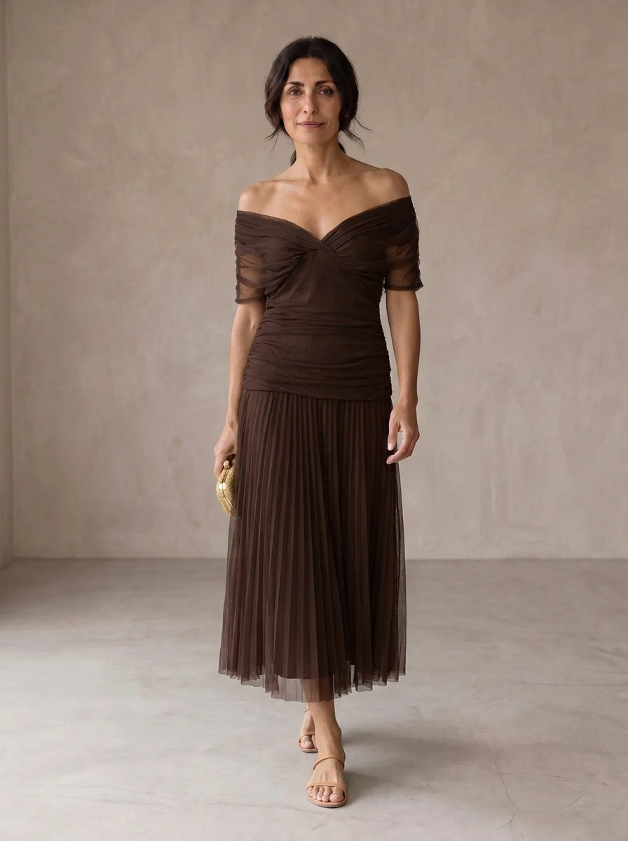 Carlota™ | Robe longue drapée en tulle