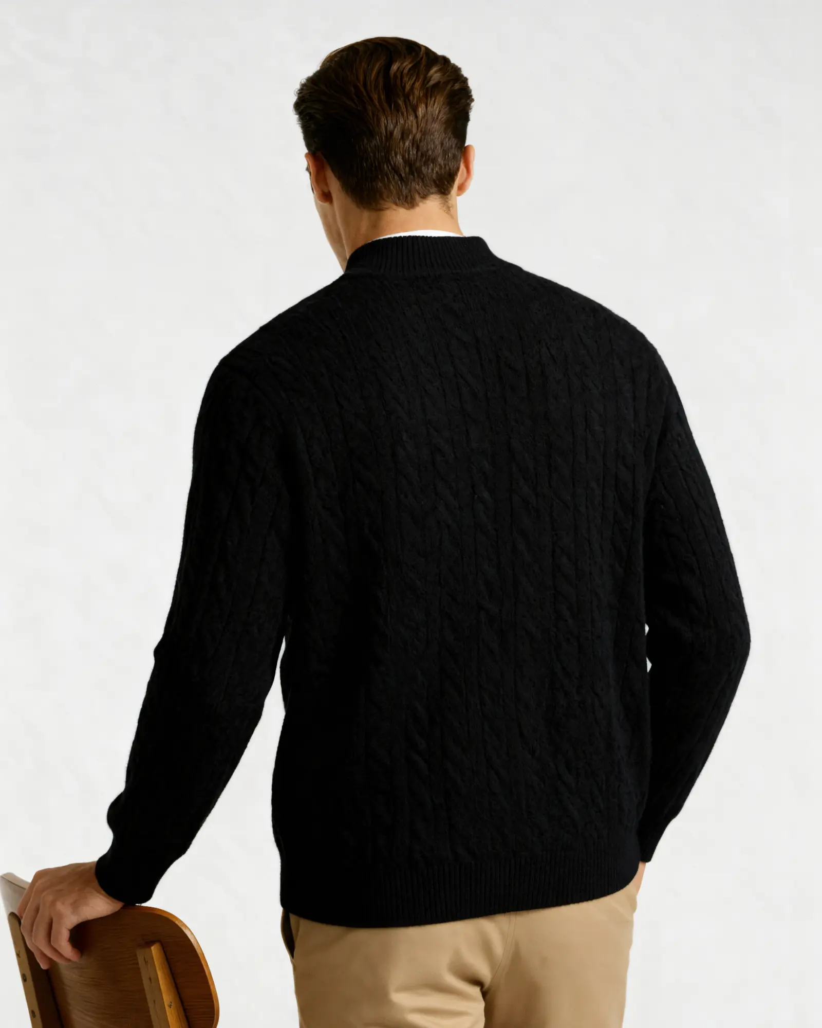 100% Cashmere Woven Half Zip Old Money