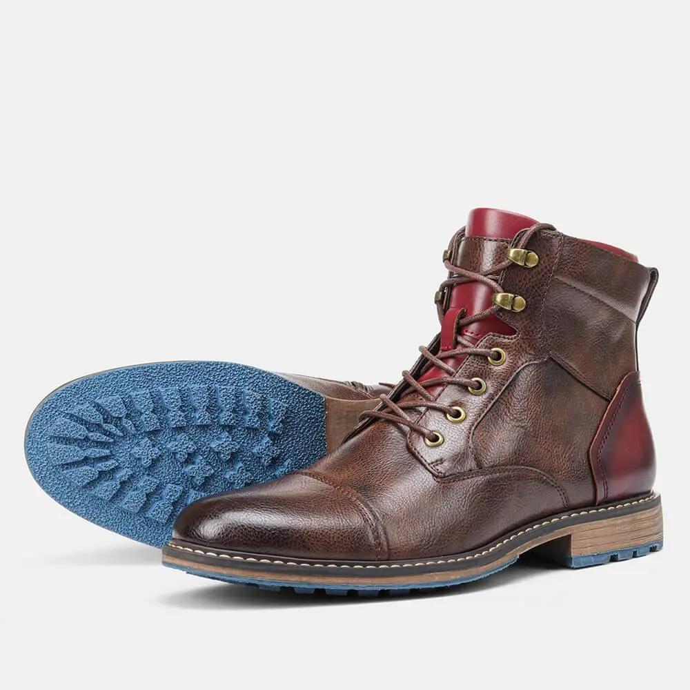 Bottes Oxford en cuir Dawson™ de Danoir Paris, chaussures élégantes pour homme, en cuir noir avec lacets.