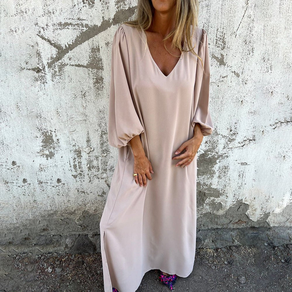 Robe bohème élégante Susane de Danoir Paris avec poches, style longue et fluide, parfaite pour un look chic et décontracté.