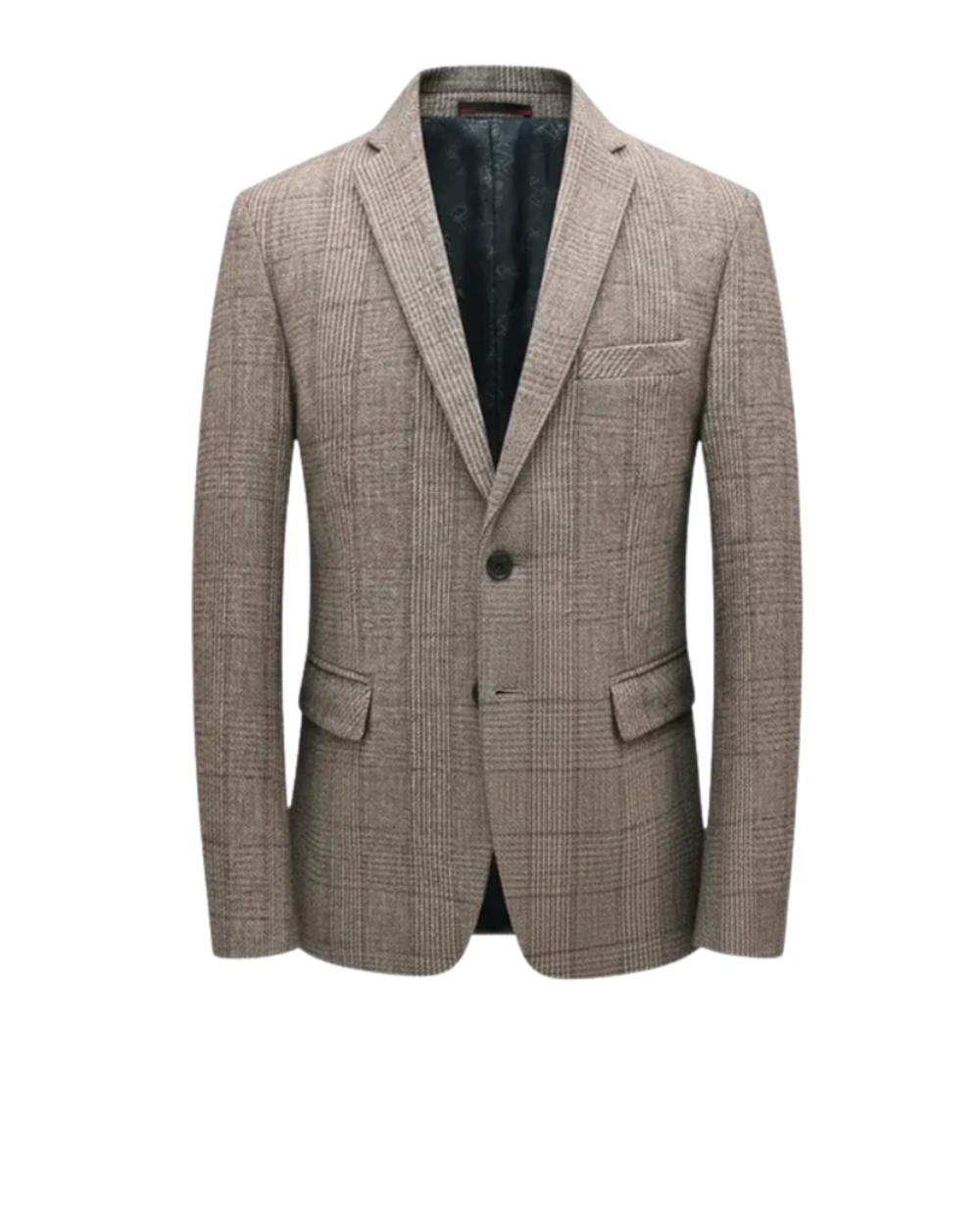 Blazer formel pour homme Danoir Paris, en tissu sombre avec revers classiques, porté sur un mannequin.