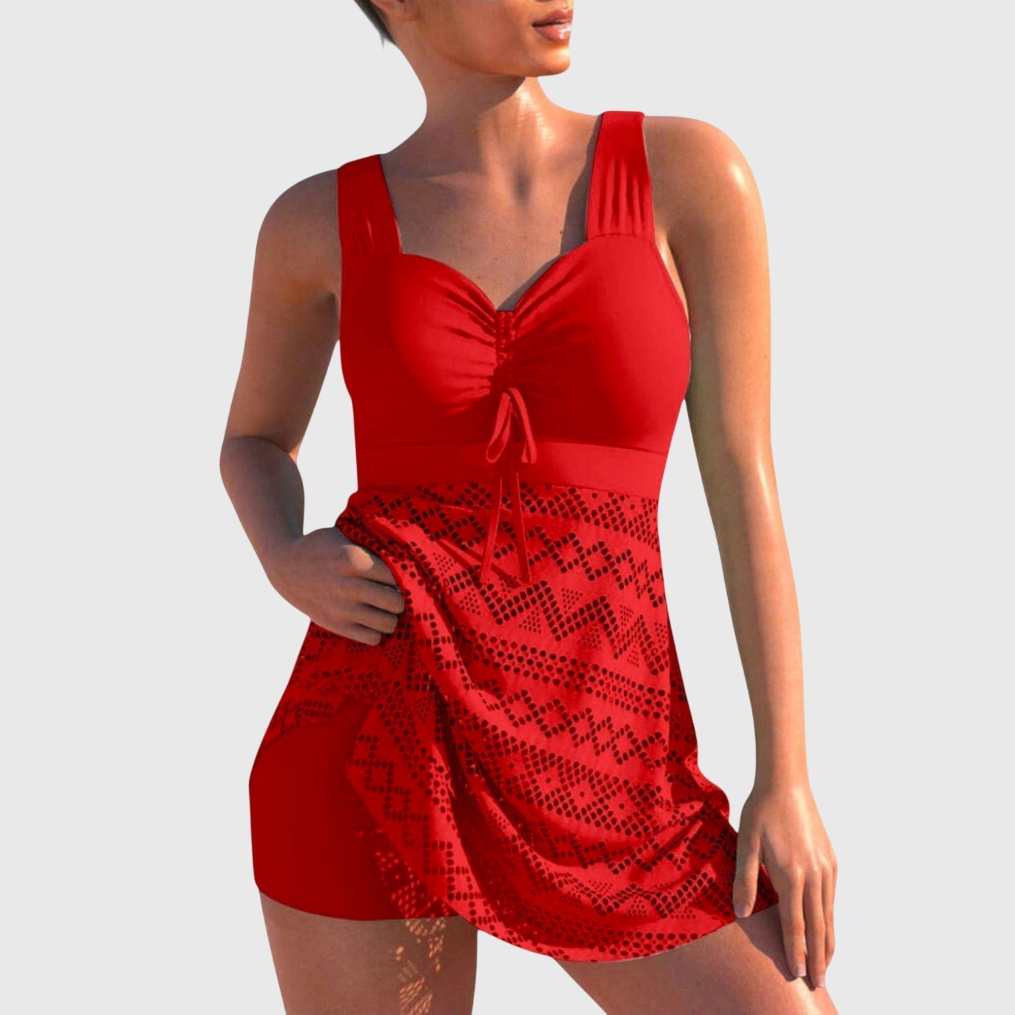 Maillot deux pièces Danoir Paris Isabella avec jupe, couleur noire, style élégant pour la plage ou la piscine.