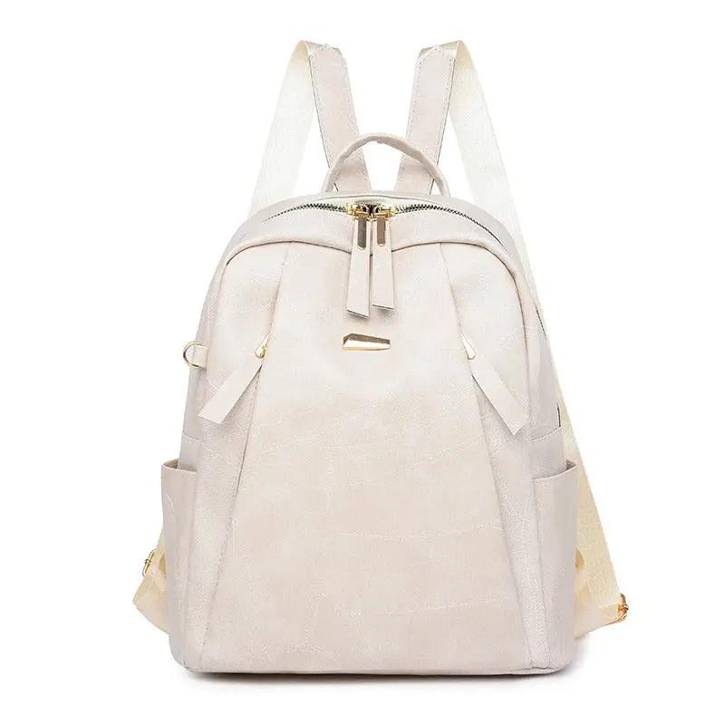 Sac à dos Lydia Danoir Paris en blanc, style chic classique avec détails élégants, vue de face.