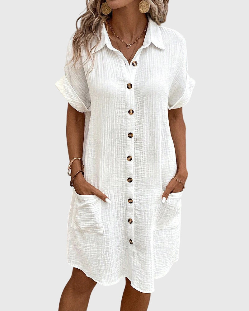 Robe confortable Caroline de Danoir Paris, tissu doux et élégant, portée en image.