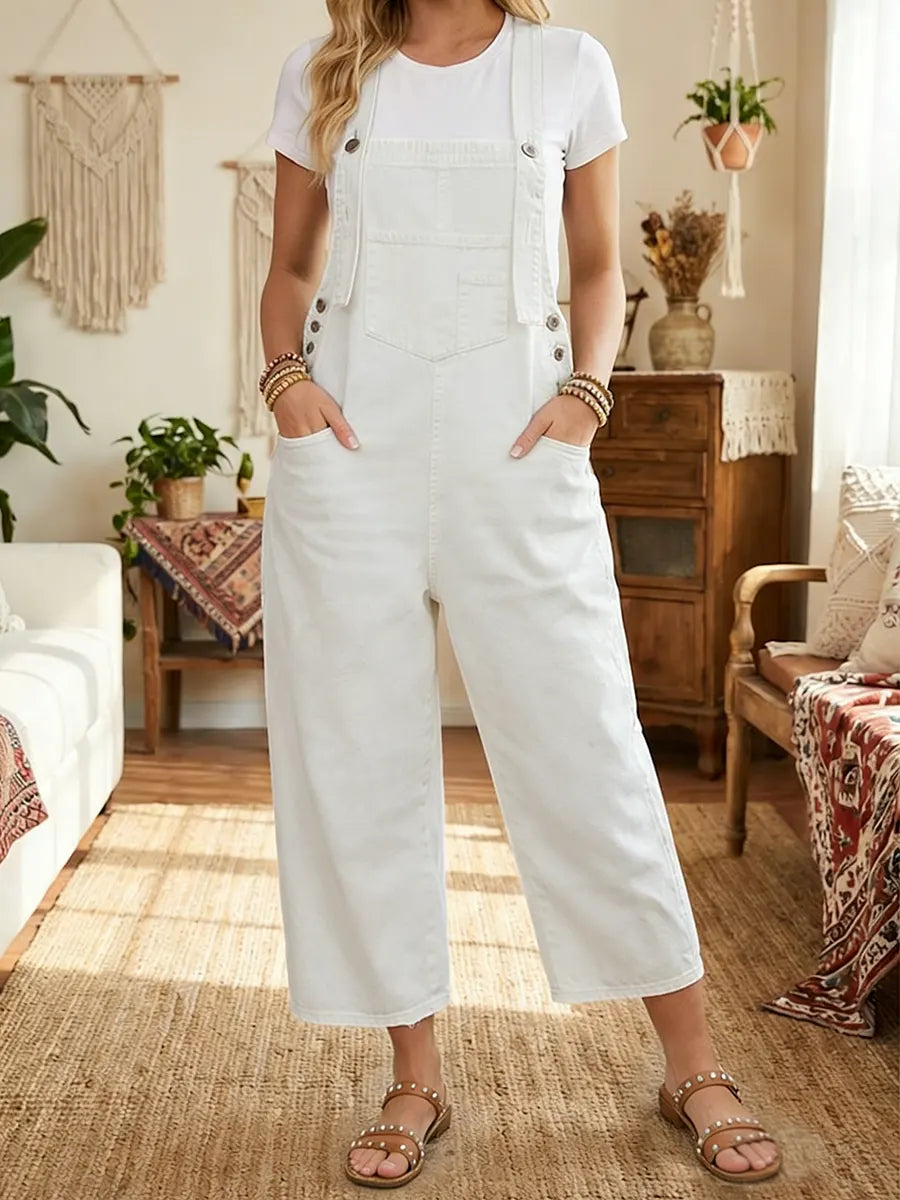 Pantalon en jean vintage Aurevia by Danoir Paris, coupe décontractée et style rétro, en denim bleu clair.