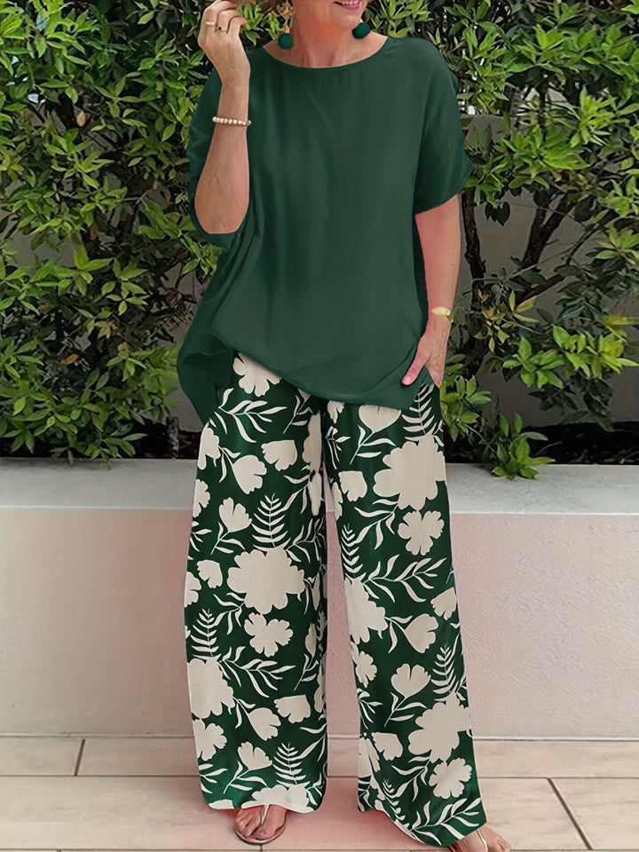 Ensemble élégant et polyvalent Andrée de Danoir Paris, vêtement chic porté par un mannequin, couleur neutre, tissu fluide.