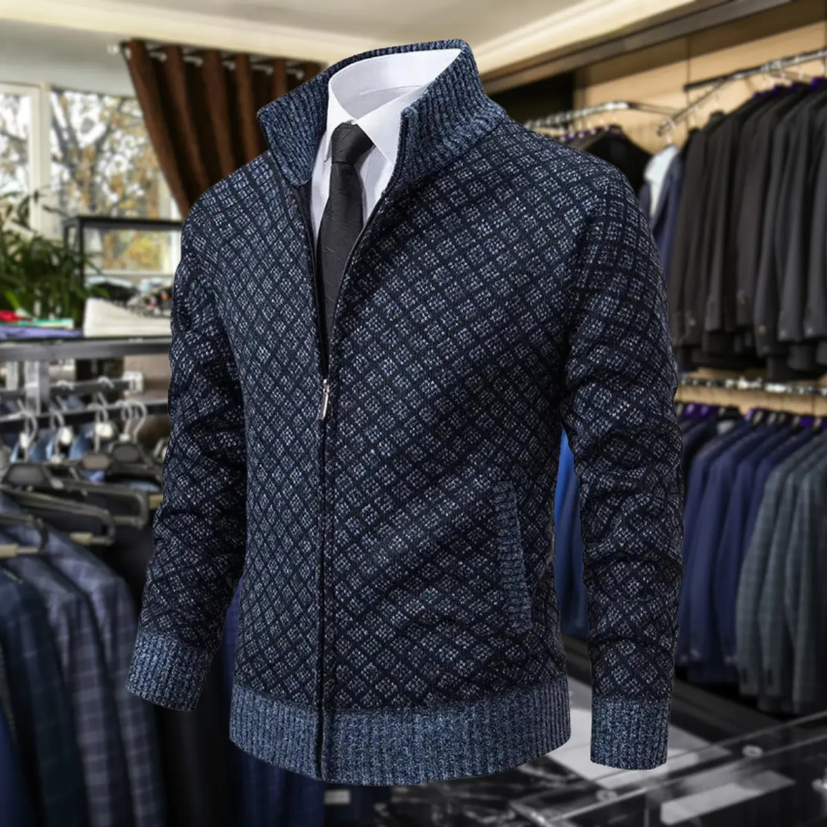 Gilet premium pour homme en matériau souple, veste élégante de Danoir Paris, tissu doux et confortable pour un look moderne.