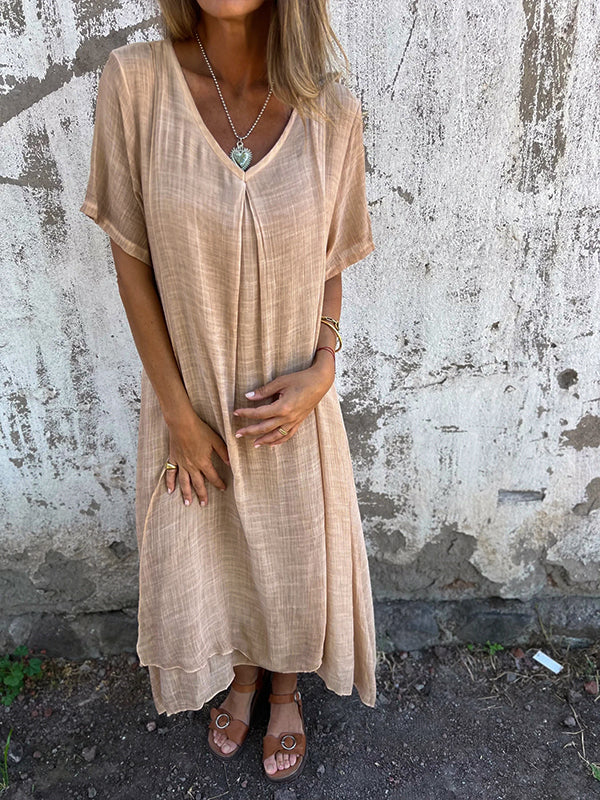 Robe écologique Malaga de Danoir Paris, élégante et naturelle, en tissu léger avec détails modernes pour une silhouette féminine.