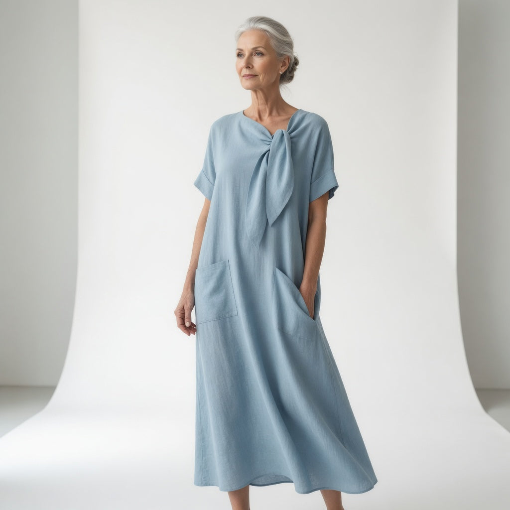 Robe en coton fluide Mireille™ de Danoir Paris, robe estivale légère avec coupe confortable et design élégant.