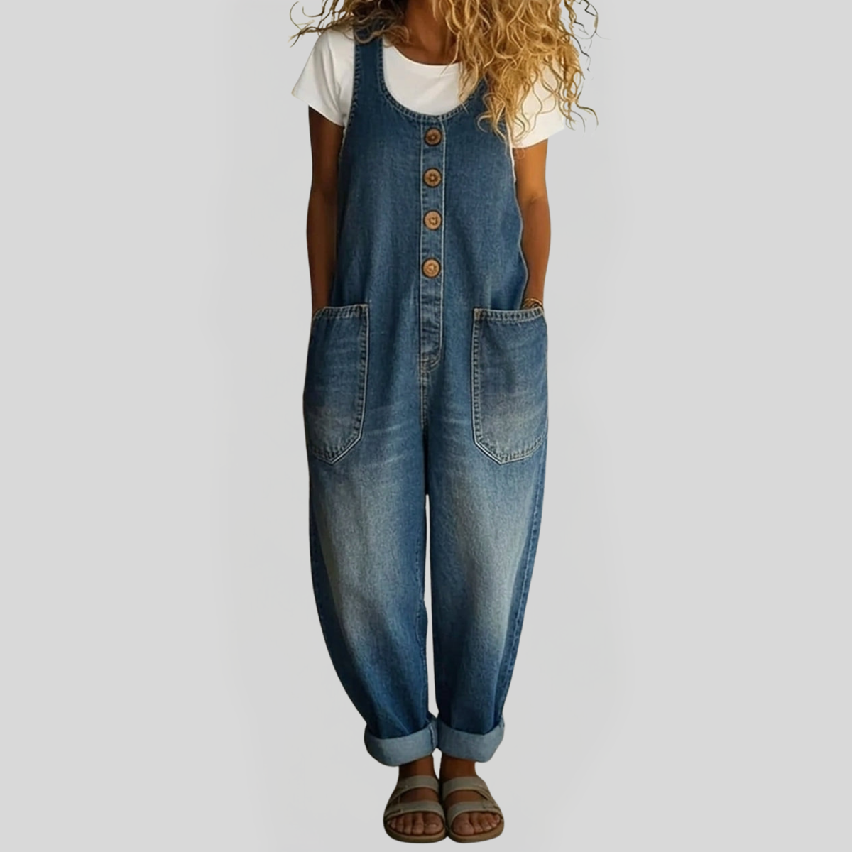 Veste en denim vintage Danoir Paris Lenna, tuta en coton, style décontracté, coupe ajustée, détail en denim clair.