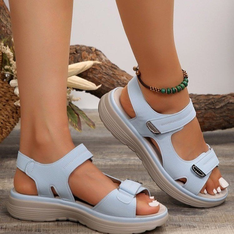 Sandales orthopédiques MARJORIE de Danoir Paris en bleu, pointure 36, avec semelle confortable et soutien pour le pied.
