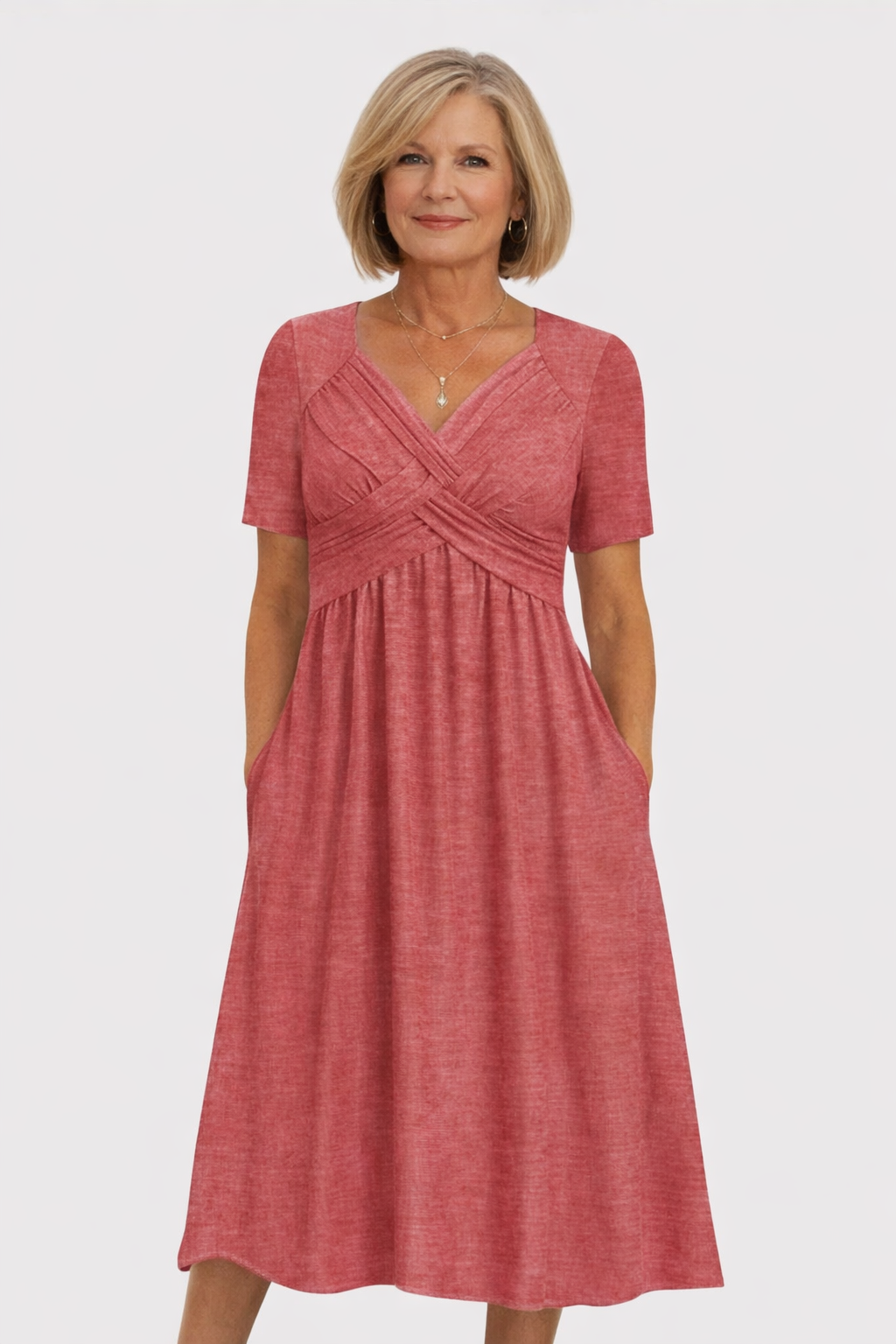 Robe Amanda de Danoir Paris, robe flatteuse rose avec coupe élégante, idéale pour une allure chic et féminine.