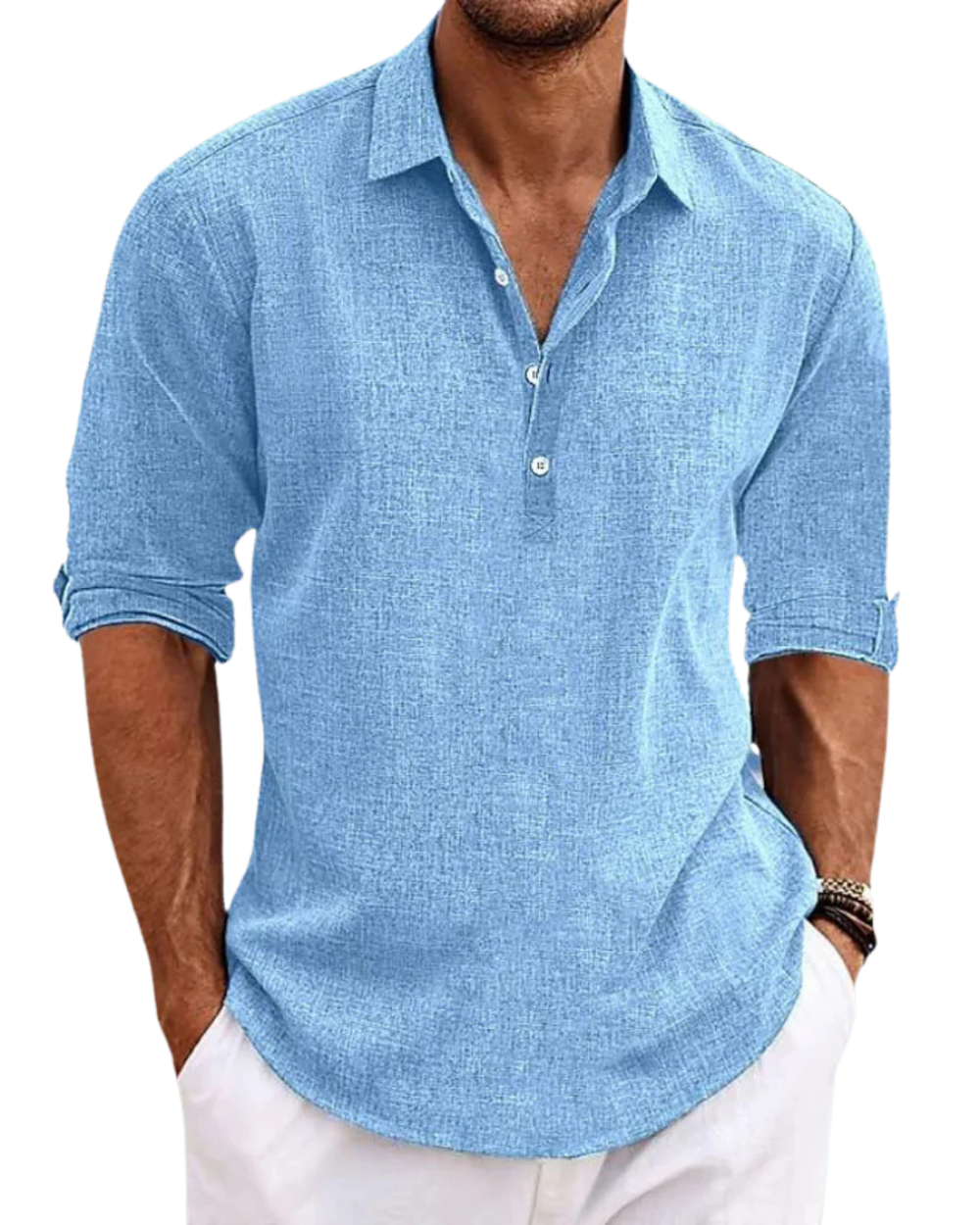 Chemise en coton classique Sabbio de Danoir Paris, vue de face avec col et boutons visibles.