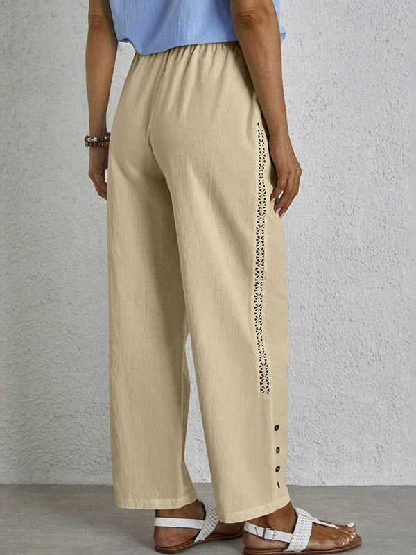 Pantalons décontractés Shania de Danoir Paris avec boutons, coupe relaxée, tissu confortable, style tendance pour femme.