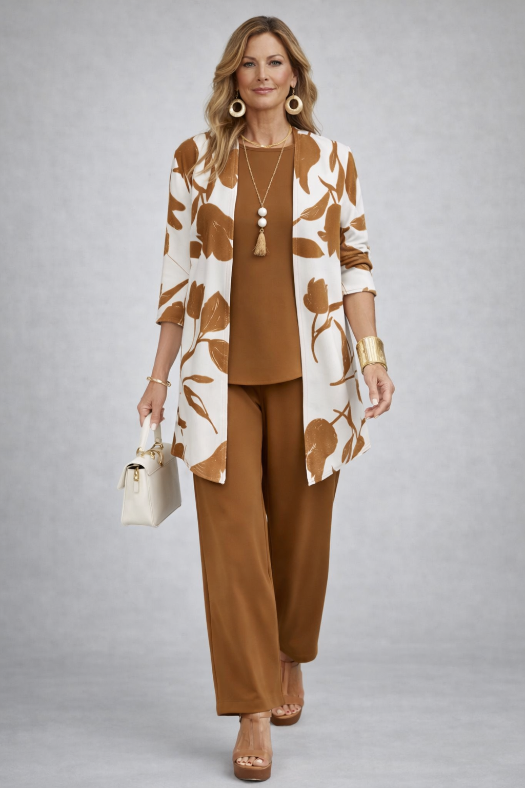 Ensemble de trois pièces Esmeray de Danoir Paris, vêtements élégants en coton avec motifs modernes.