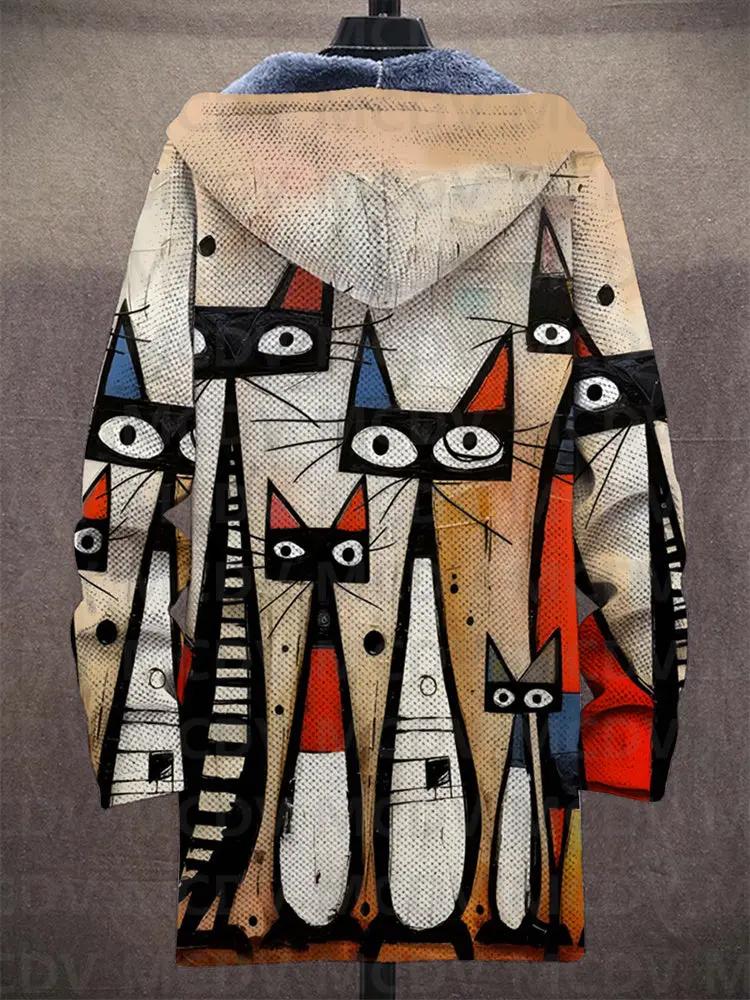 Veste de luxe Lowanna Danoir Paris ornée d'un chat doré, inspirée par l'art, style sophistiqué et élégant.
