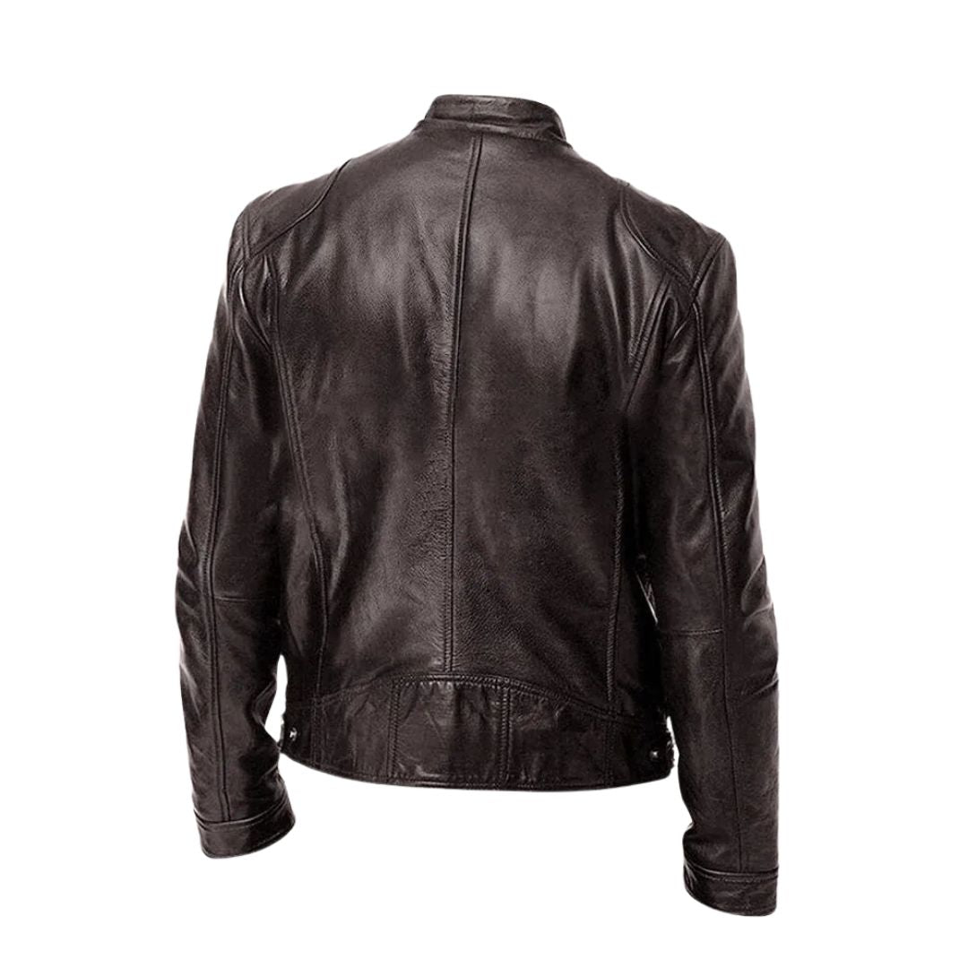 Veste en cuir décontractée noire Laluna® de Danoir Paris pour femme et homme