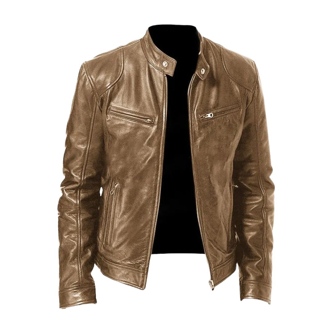 Veste en cuir décontractée Laluna® noire de Danoir Paris