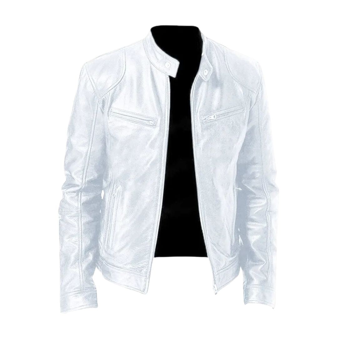 Veste en cuir décontractée Laluna® Danoir Paris noire pour femme