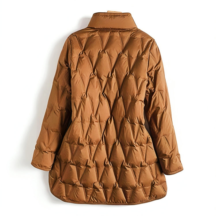 Manteau chic et chaud Justine de Danoir Paris en cuivre, style élégant et confort pour l'hiver.