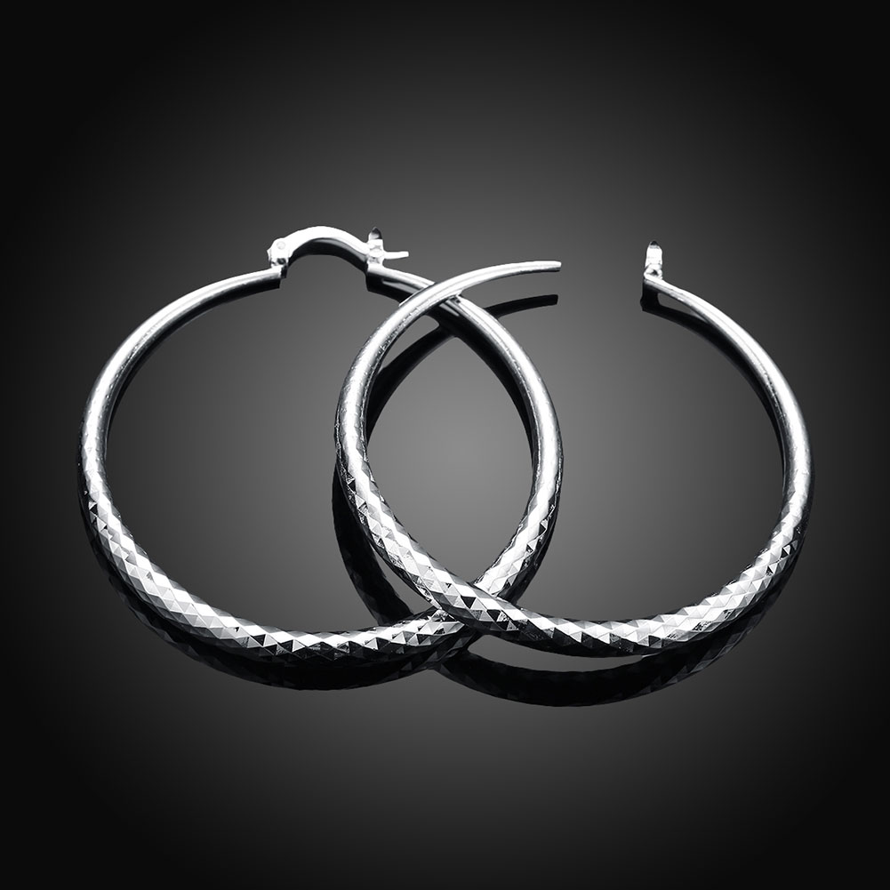 Boucles d'oreilles en argent sterling Danoir Paris avec design élégant et finition brillante, visibles en détail.